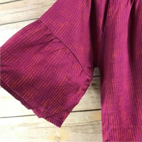 Prana Off Shoulder Blouse Pink Orange Size S - Picture 6 of 7